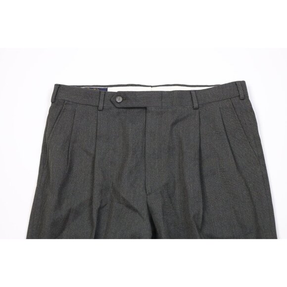 Vtg 60s 70s Brooks Brothers Mens 34x31 Worsted Wool Whipcord Wide Leg Pants USA - Picture 2 of 15